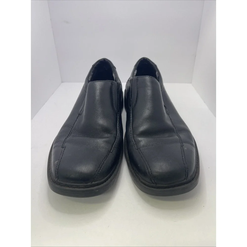 Bostonian Mens 9M Dress‎ Black Leather Square Toe Slip Ons Shoes